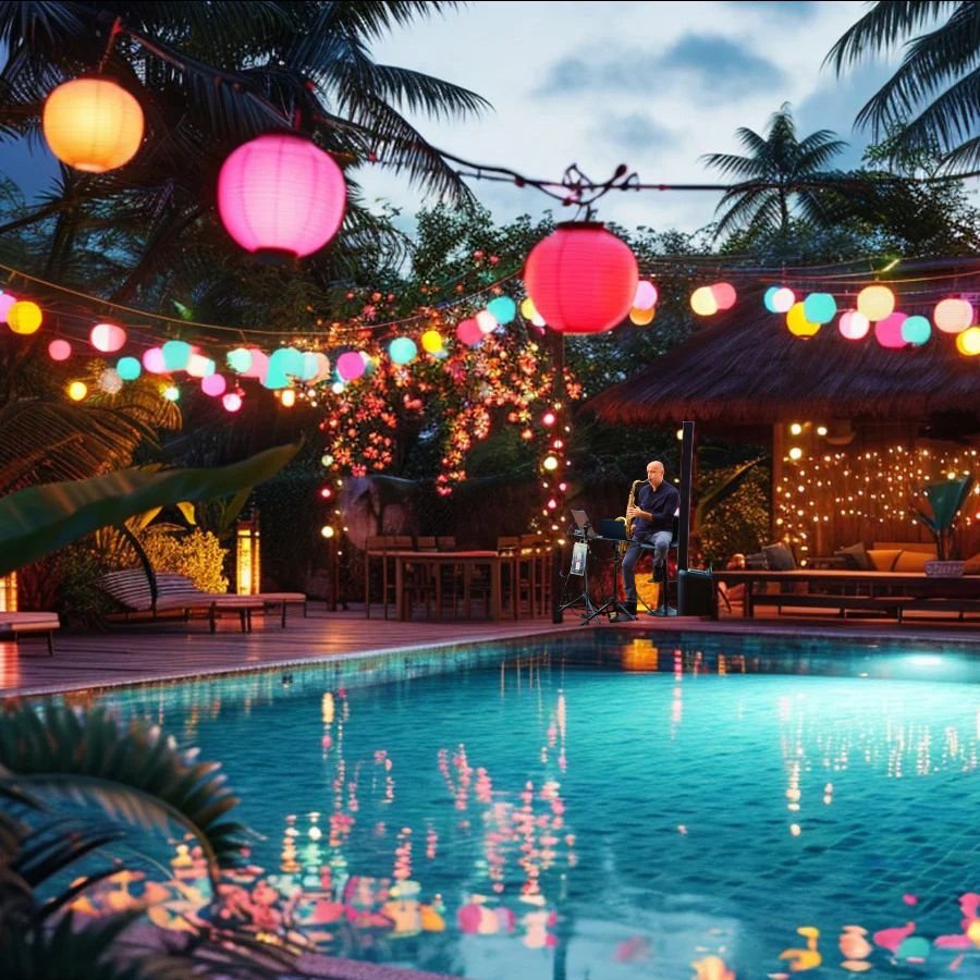 Live saxophone performance for a luxury private event in Bali